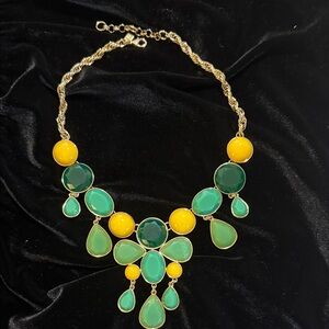 3/$20 Banana Republic Green and Yellow Statement Necklace